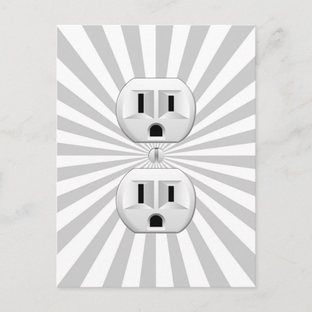 Electric Plug Wall Outlet Fun Customise This! Postcard (Front)