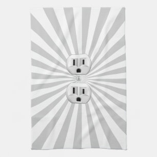 Electric Plug Wall Outlet Fun Customise This! Tea Towel