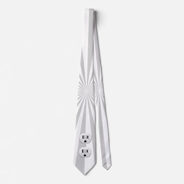 Electric Plug Wall Outlet Fun Customise This! Tie (Front)