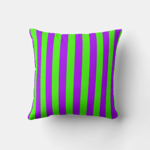 Electric Psychedelic Purple And Harlequin Green Cushion