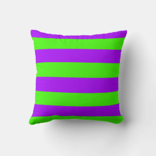 Electric Psychedelic Purple And Harlequin Green Cushion