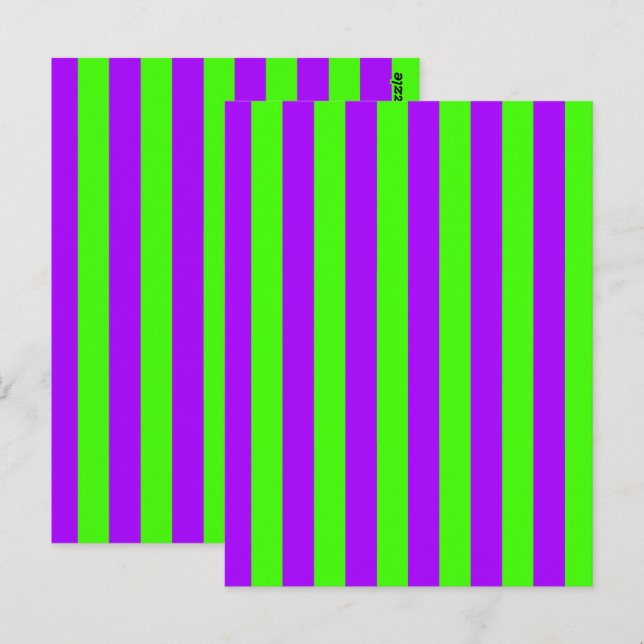 Electric Psychedelic Purple And Harlequin Green Postcard (Front/Back)
