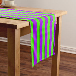 Electric Psychedelic Purple And Harlequin Green Short Table Runner