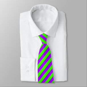 Electric Psychedelic Purple And Harlequin Green Tie
