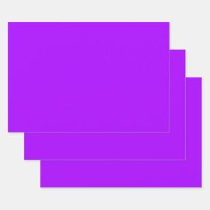 Electric Psychedelic Purple Solid Colour Wrapping Paper Sheet