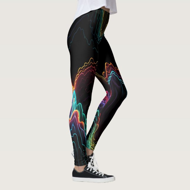 Electric Pulse: Symphony of Neon Frequencies Leggings (Right)