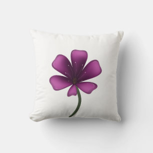 Electric Purple Glossy Bloom Moody Dark Botanical  Cushion