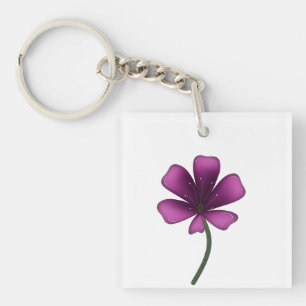 Electric Purple Glossy Bloom Moody Dark Botanical  Key Ring