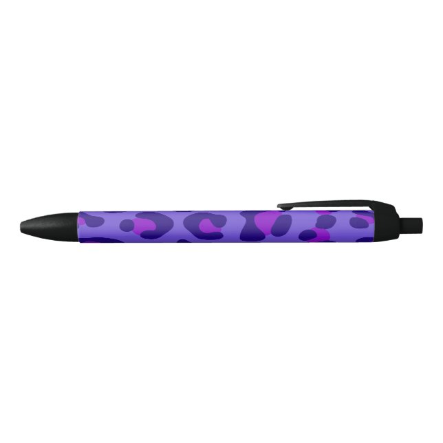"Electric Purple Leopard" Blue Ink Pen (Top)