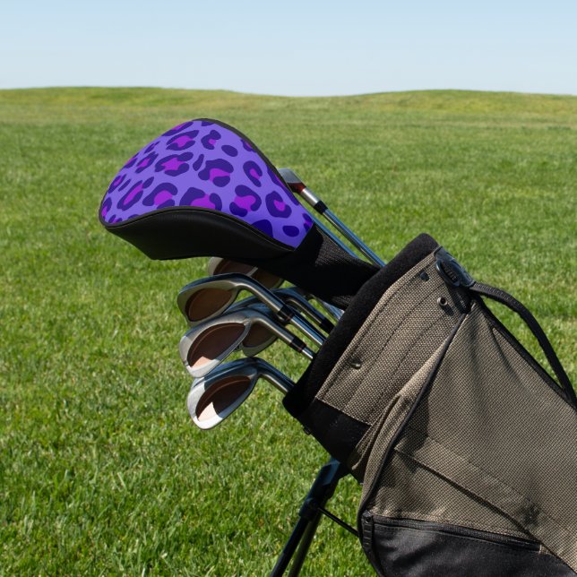"Electric Purple Leopard" Golf Head Cover (In Situ)