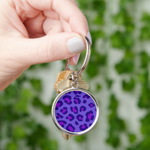 "Electric Purple Leopard" Key Ring