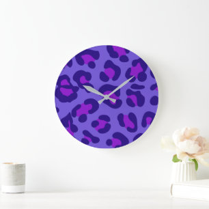 "Electric Purple Leopard" Large Clock
