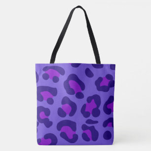 "Electric Purple Leopard"Tote Tote Bag