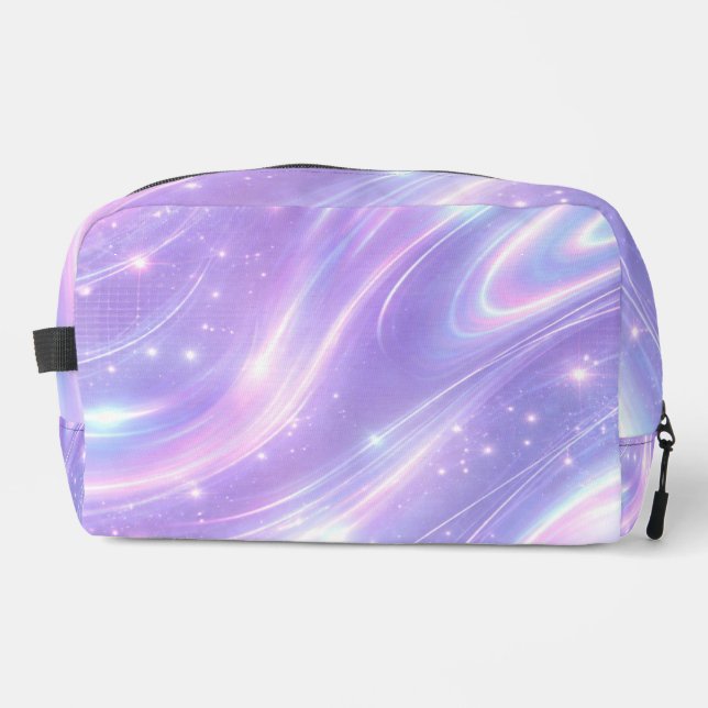 Electric purple neon patterns AI art  Dopp Kit (Front)