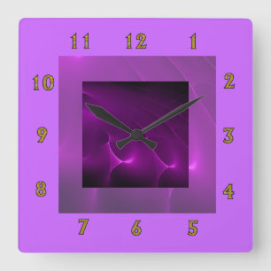Electric Purple Swirls Wall Clock