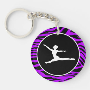 Electric Purple Zebra Stripes; Ballet Key Ring