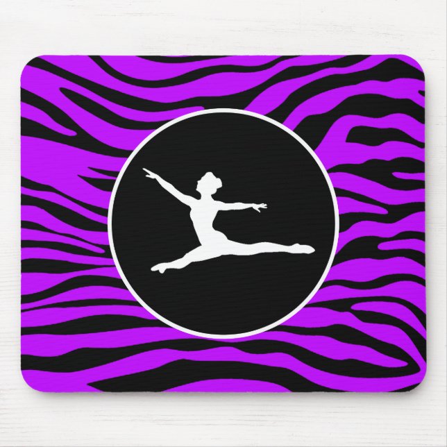 Electric Purple Zebra Stripes; Ballet Mouse Mat (Front)