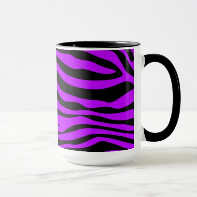 Electric Purple Zebra Stripes; Figure Skating Mug (Right)