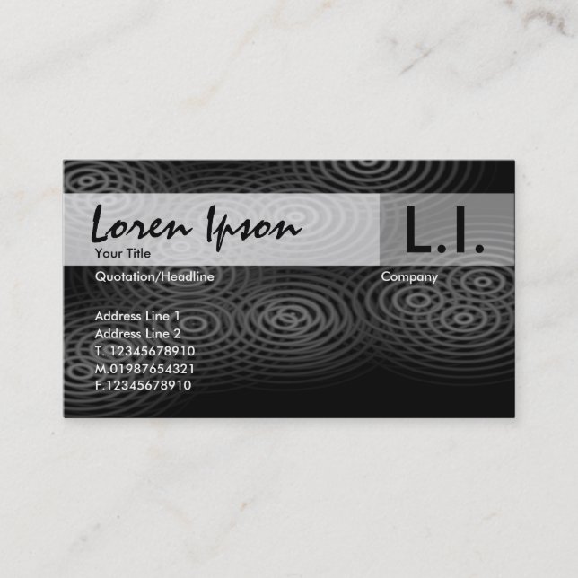 Electric Rain - Grey Business Card (Front)