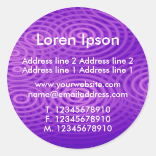 Electric Rain Purple Business / Profile Classic Round Sticker