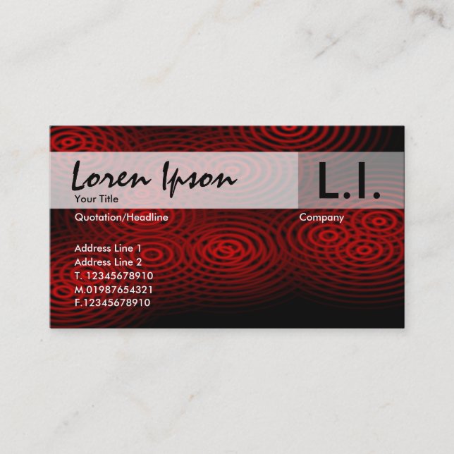 Electric Rain - Red Business Card (Front)