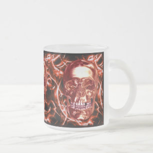 Electric Red Chrome Skull Mug