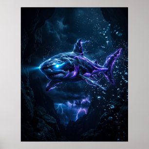 Electric Reef Shark Charged Current Art Poster