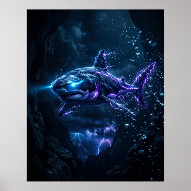 Electric Reef Shark Charged Current Art Poster (Front)