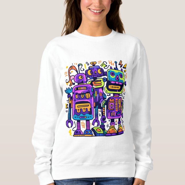 Electric Robot Squad – Hoodie for Adults (Front)