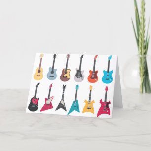 Electric rock guitar thank you card