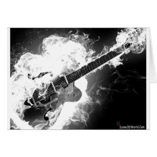 Electric Rockabilly Guitar on Fire Monochrome