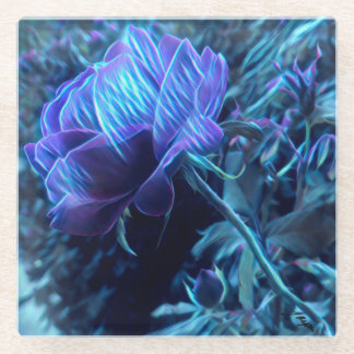 Electric Rose Garden Glass Coaster
