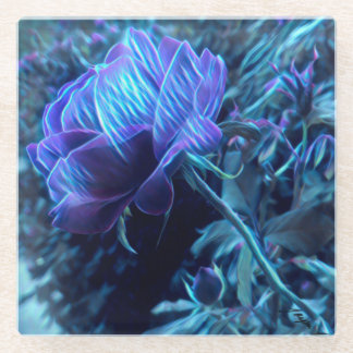 Electric Rose Garden Glass Coaster