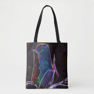 Electric Rosebud Abstract Flower Art  Tote Bag