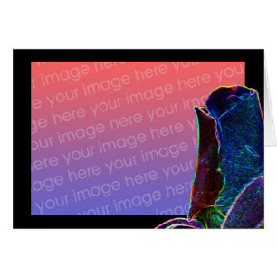 Electric Rosebud Floral Photo Card