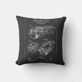 Electric Saw Blueprint Cushion