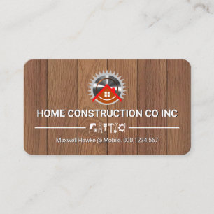 Electric Saw Home On Wood Handyman Tools Business Card
