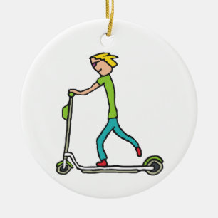 Electric Scooter Ceramic Tree Decoration