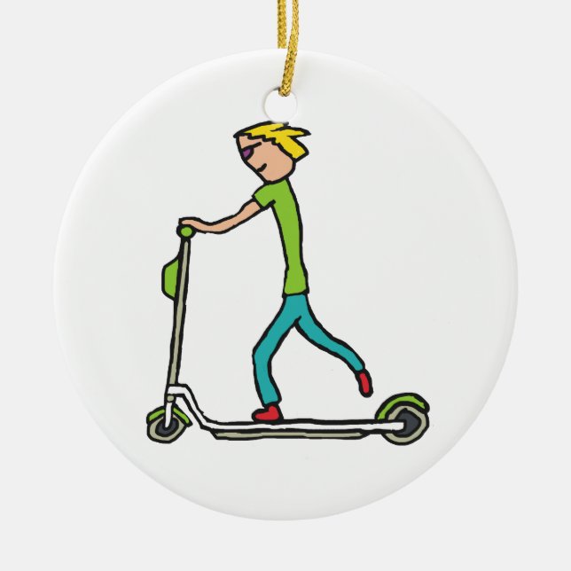 Electric Scooter Ceramic Tree Decoration (Front)