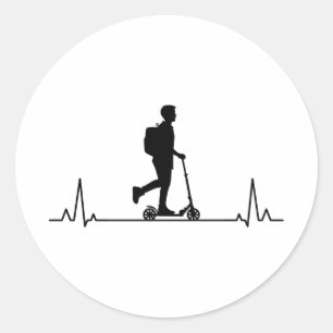 Electric Scooter Driver Motorised E-Scooter Pulse Classic Round Sticker