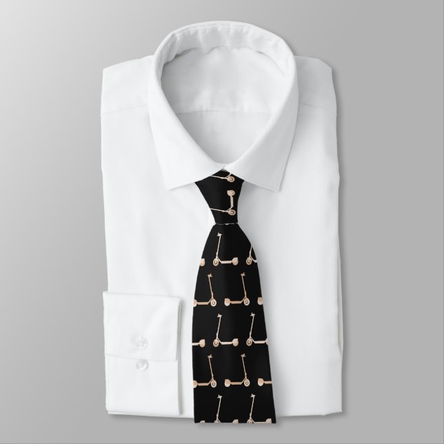 Electric Scooter, Fun E-Scooter Patterned Tie (Tied)