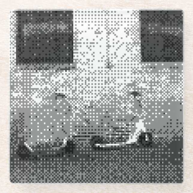 electric scooters glass coaster (Front)