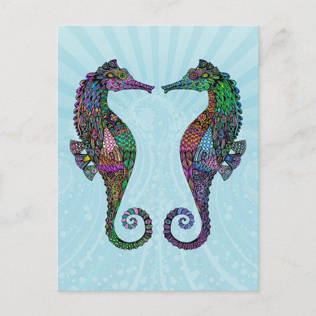 Electric Seahorse Postcard (Front)