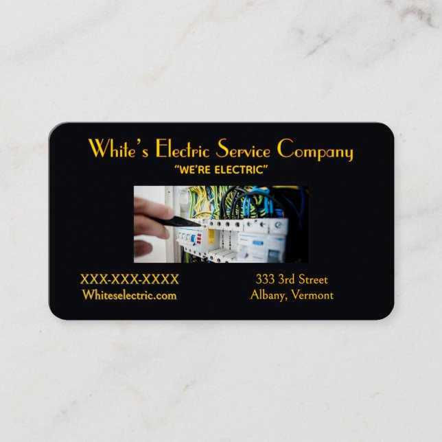 “Electric Service Company ” Business Card (Front)