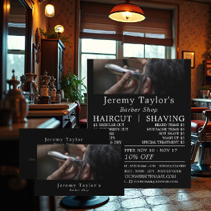 Electric Shave, Men's Barbers Advertising Flyer