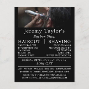 Electric Shave, Men's Barbers Advertising Flyer