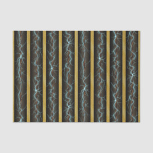 Electric Shock Industrial Fantasy Brass Stripes Tissue Paper