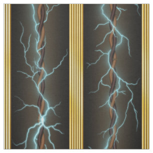 Electric Shock Machine Age Brass Stripes Steampunk Fabric