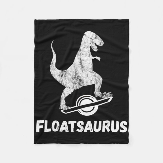 Electric Skateboard Float T-rex Saurus One Wheel V Fleece Blanket (Front)