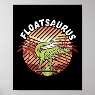 Electric Skateboard Floating Tyrannosaurus Onewhee Poster